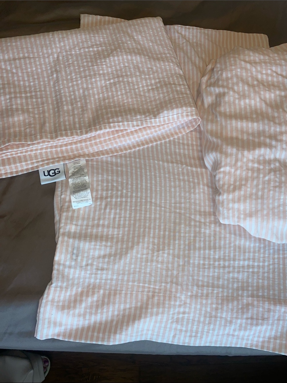 UGG full bed set pink n white stripes
